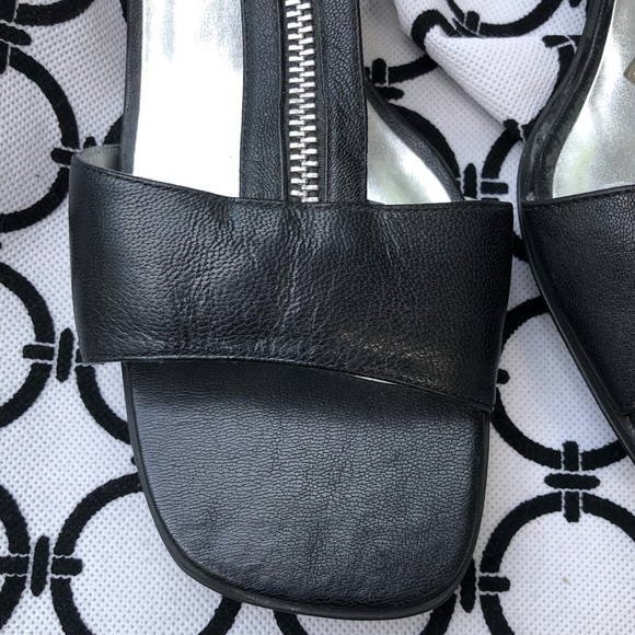 Carlos Santana  size 10  black & silver slingback working zipper detail NWOT - Picture 5 of 10